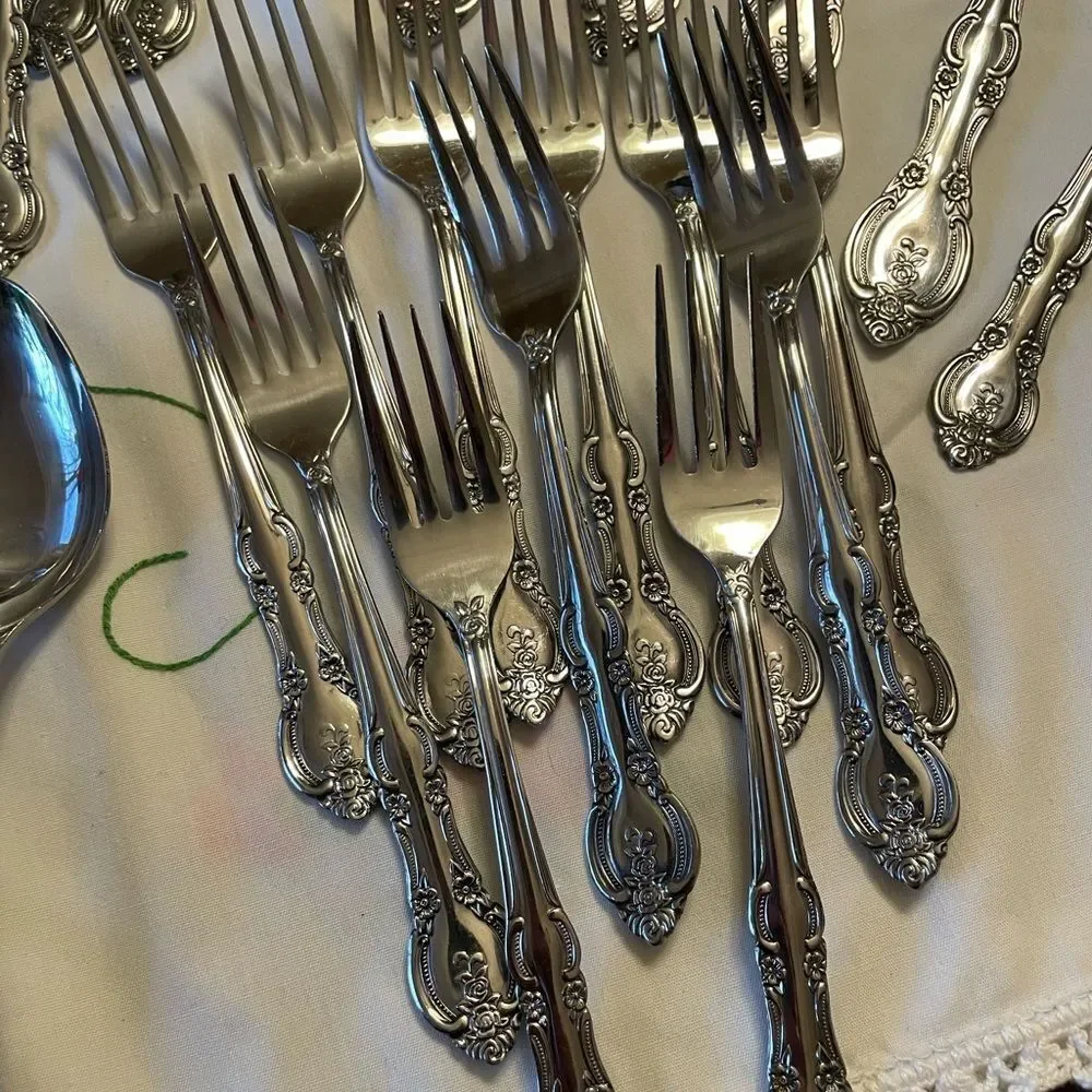 Marseille’s Vintage Flatware Rose Pattern Made in Japan Gorgeous Flatware